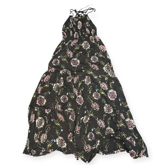INTIMATELY FREE PEOPLE Women’s Black Pink Floral Tiered Garden Party Maxi Dress - Picture 4 of 6